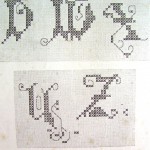 схема вышивки монограммы алфавита букв